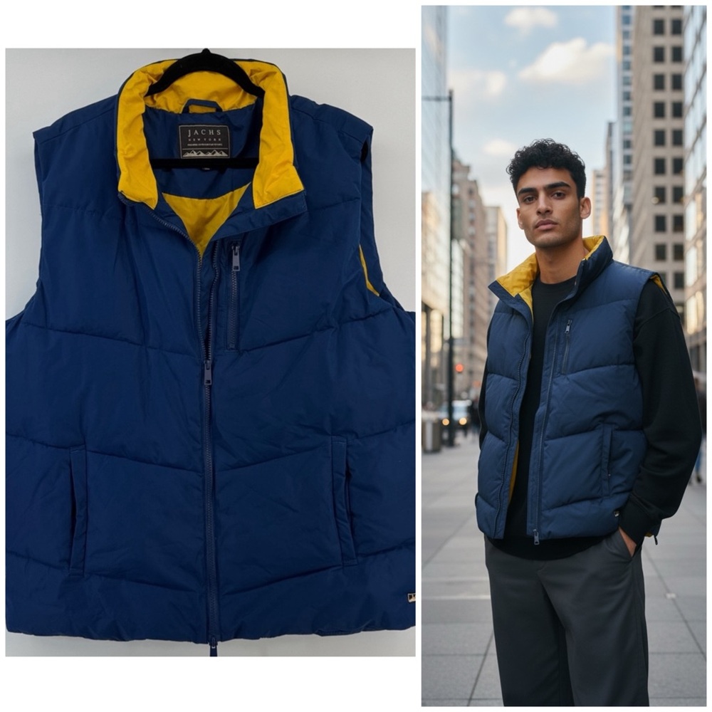 JACHS New York Premium Outdoor Blue & Yellow Men's Vest Size XL